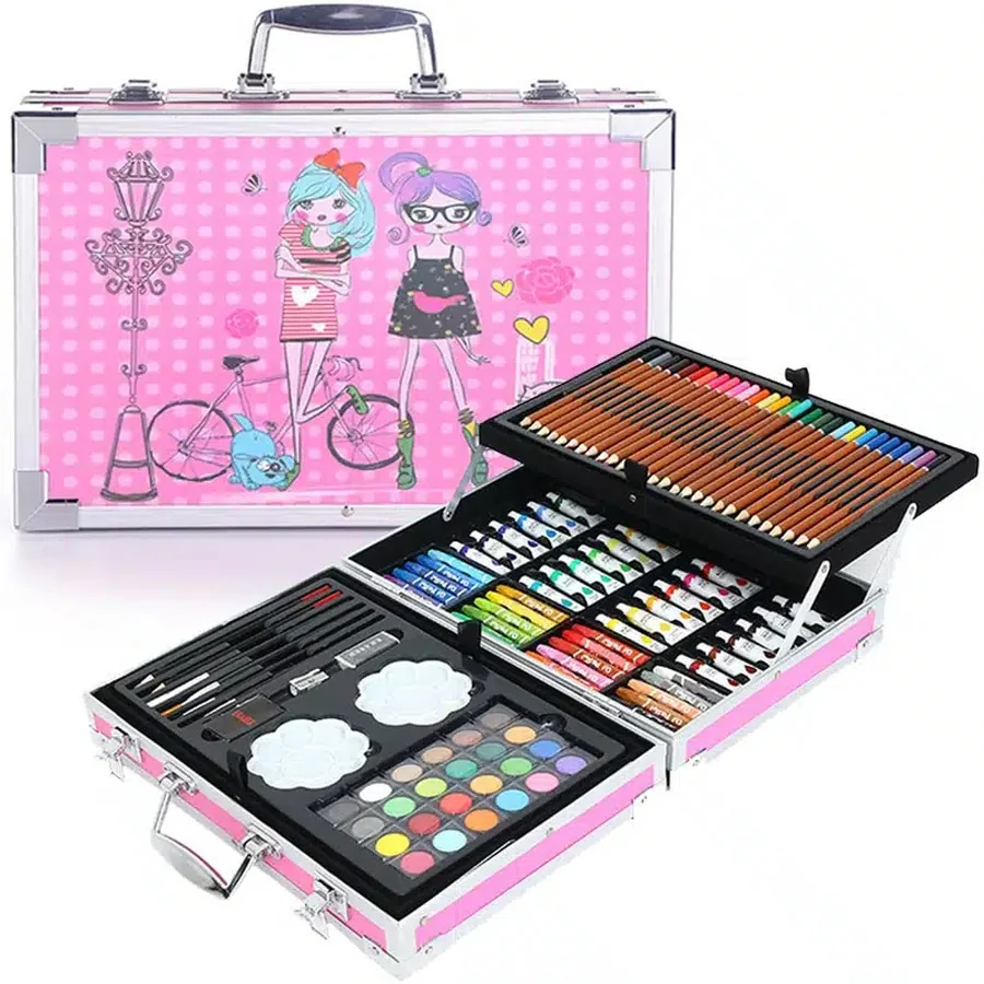 MG Art Suitcase Girl sada pre maľovanie v kufríku pre deti 145ks, ružová vá