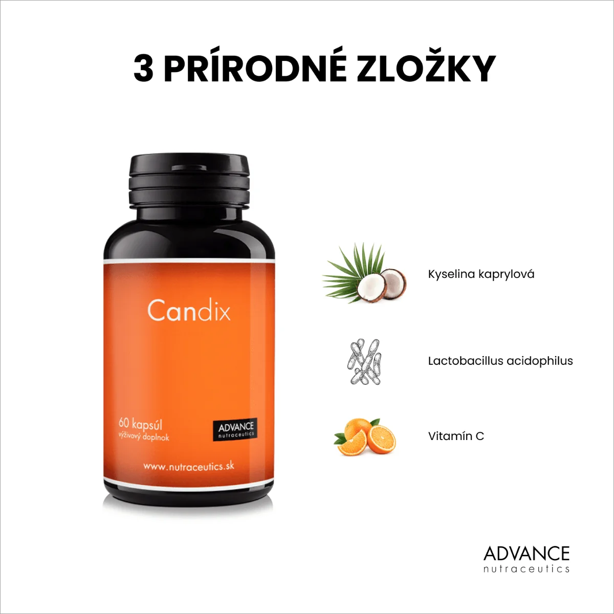 Candix 60 cps. – doplnok protikvasinkovej diéty 1×60 cps, výživový doplnok