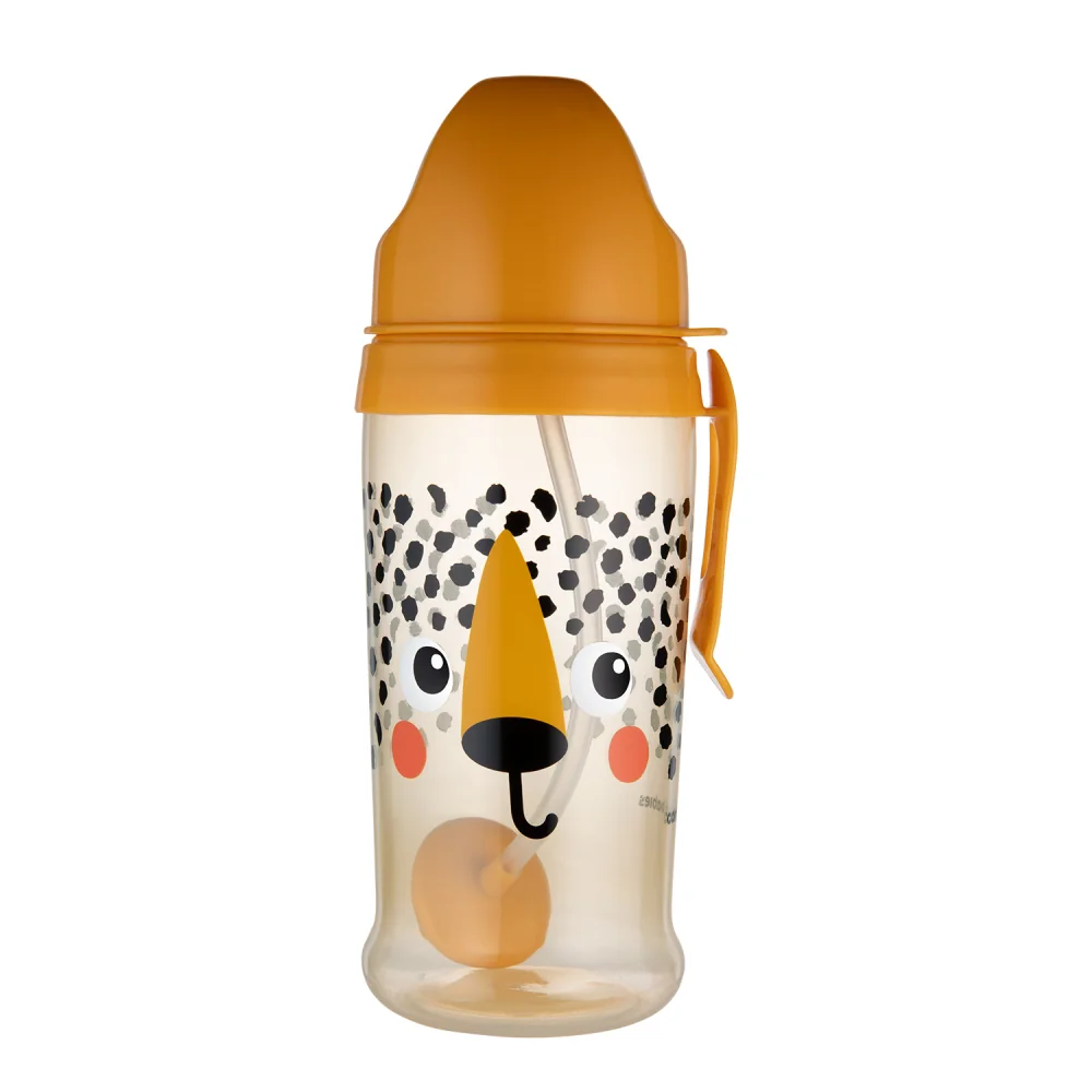 Canpol babies Športová fľaša s netečúcou slamkou so závažím 350ml 12m+ BabiesBoo gepard 1 ks
