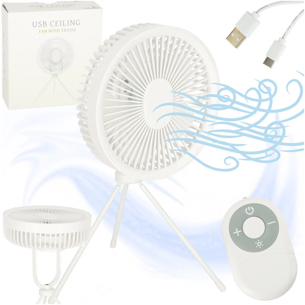 Bezdrôtový stolový ventilátor – 4000 mAh, 4 režimy, diaľkový ovládač, USB-C