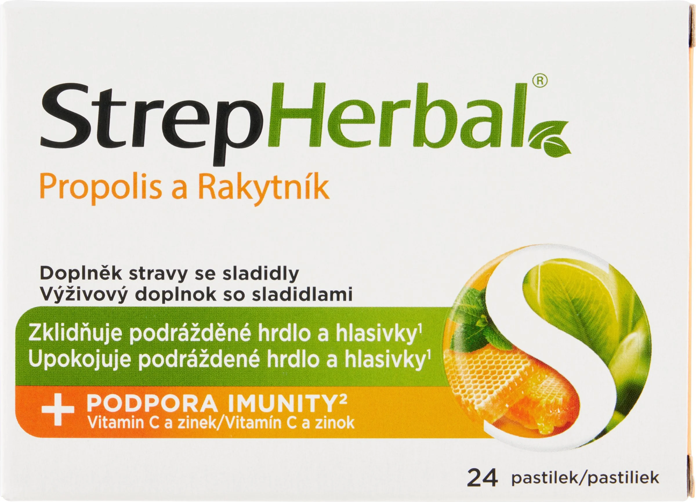 StrepHerbal Propolis a Rakytník 1×24 ks, výživový doplnok