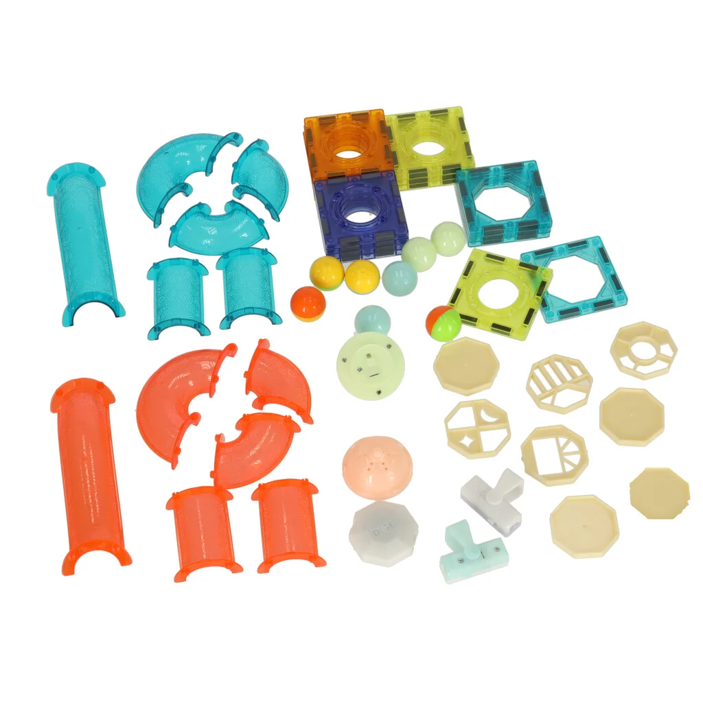 Hračka Guľôčková dráha kaskáda magnetická 49ks LIGHT MAGNETIC BLOCKS 2300 