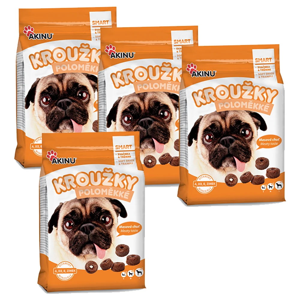 Akinu Polomäkká pochúťka pre psy 4 x 500 g