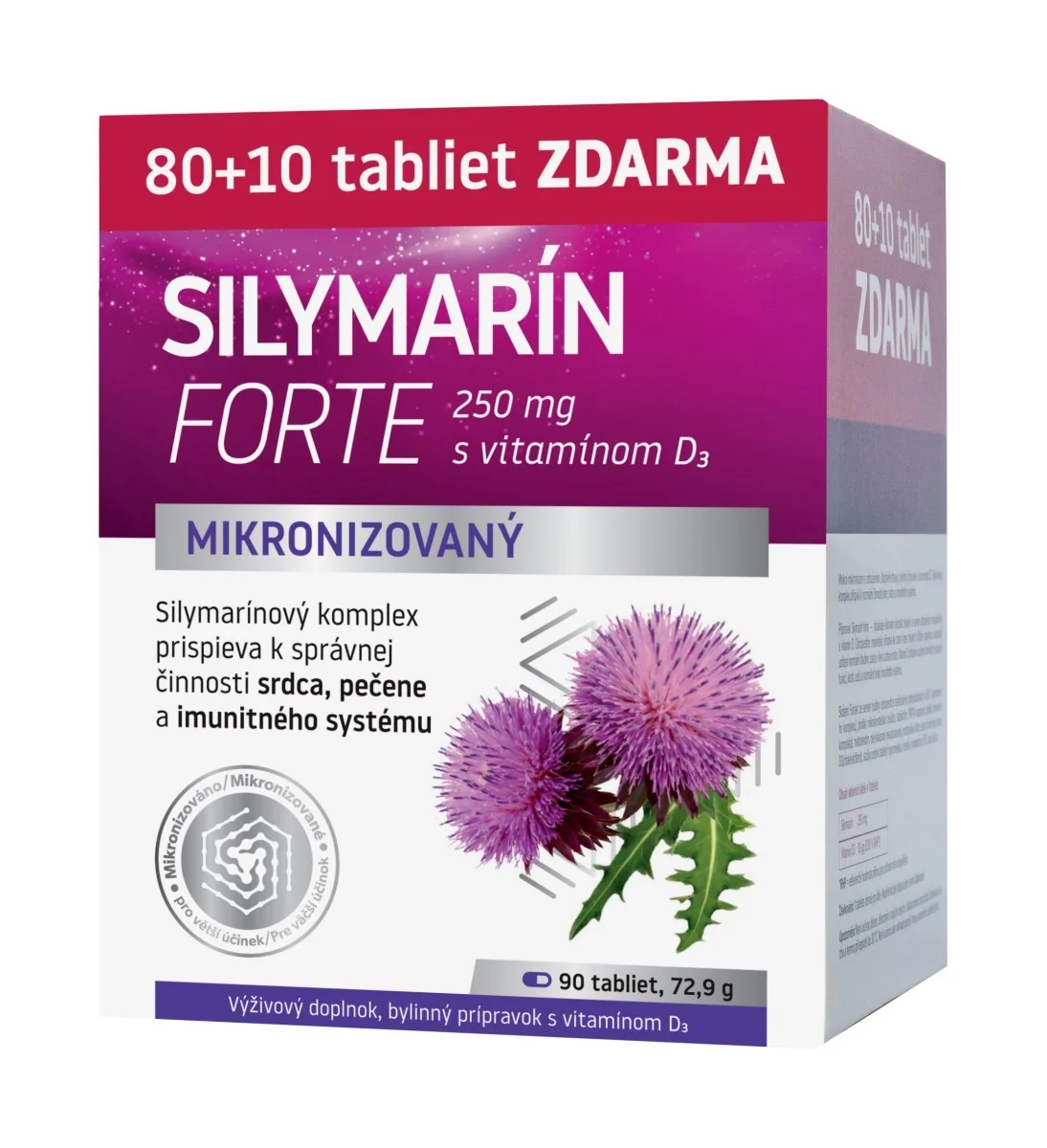 Naturprodukt Silymarin 250 g + vitamín D3, 80+10 90 cps