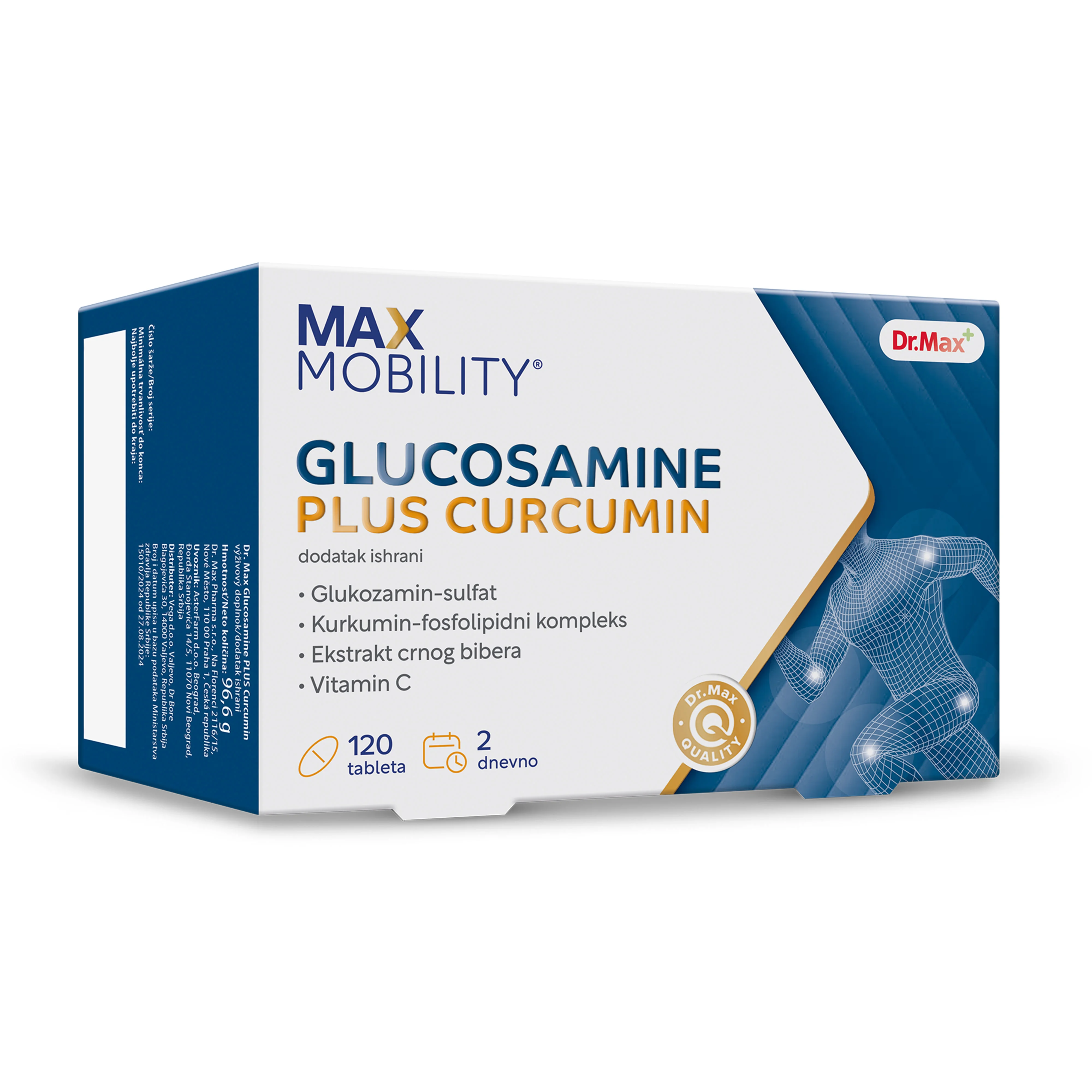 Dr. Max Glucosamine Plus Curcumin 1×120 tbl, výživový doplnok