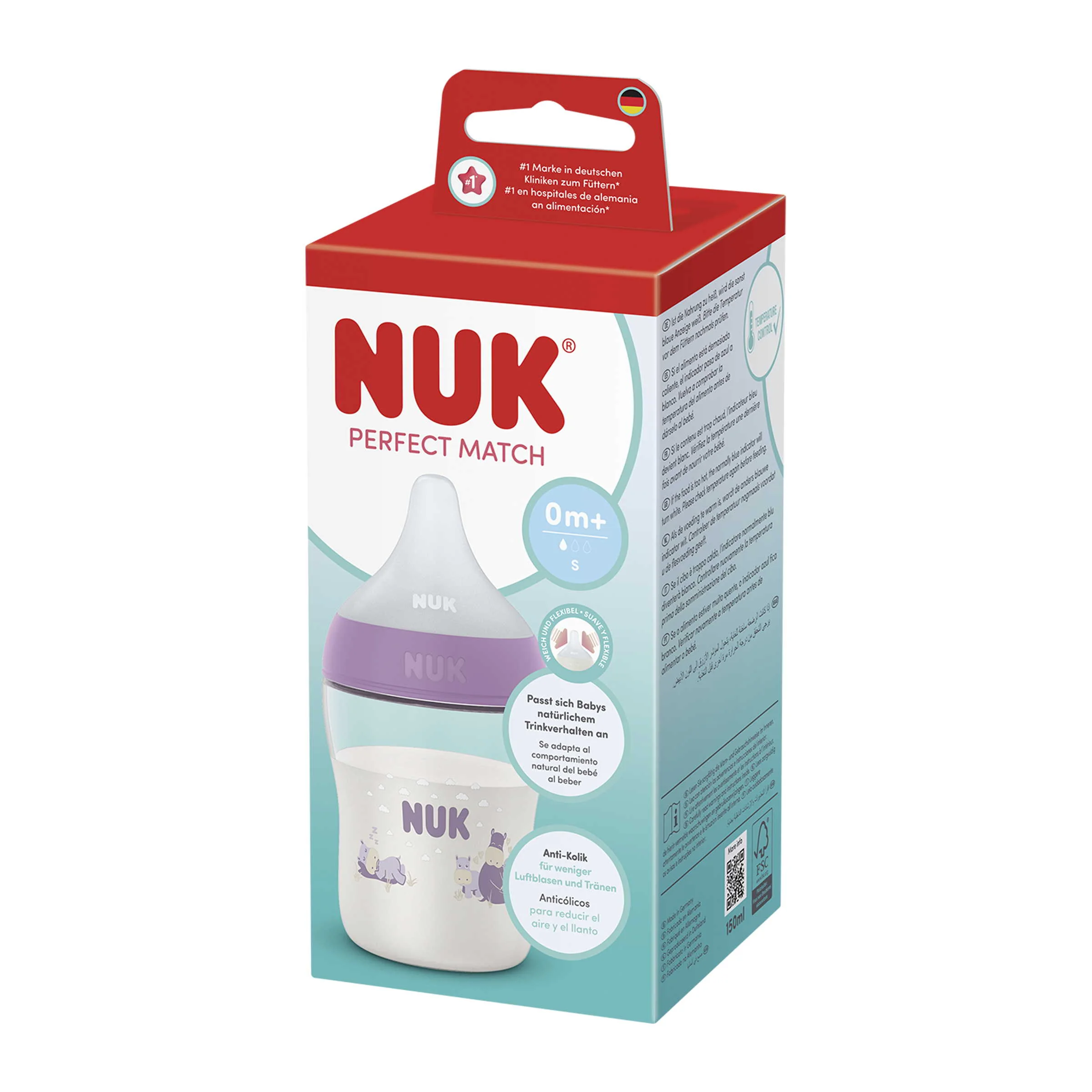 NUK flaša Perfect Match HIPPO 150 ml 1 ks