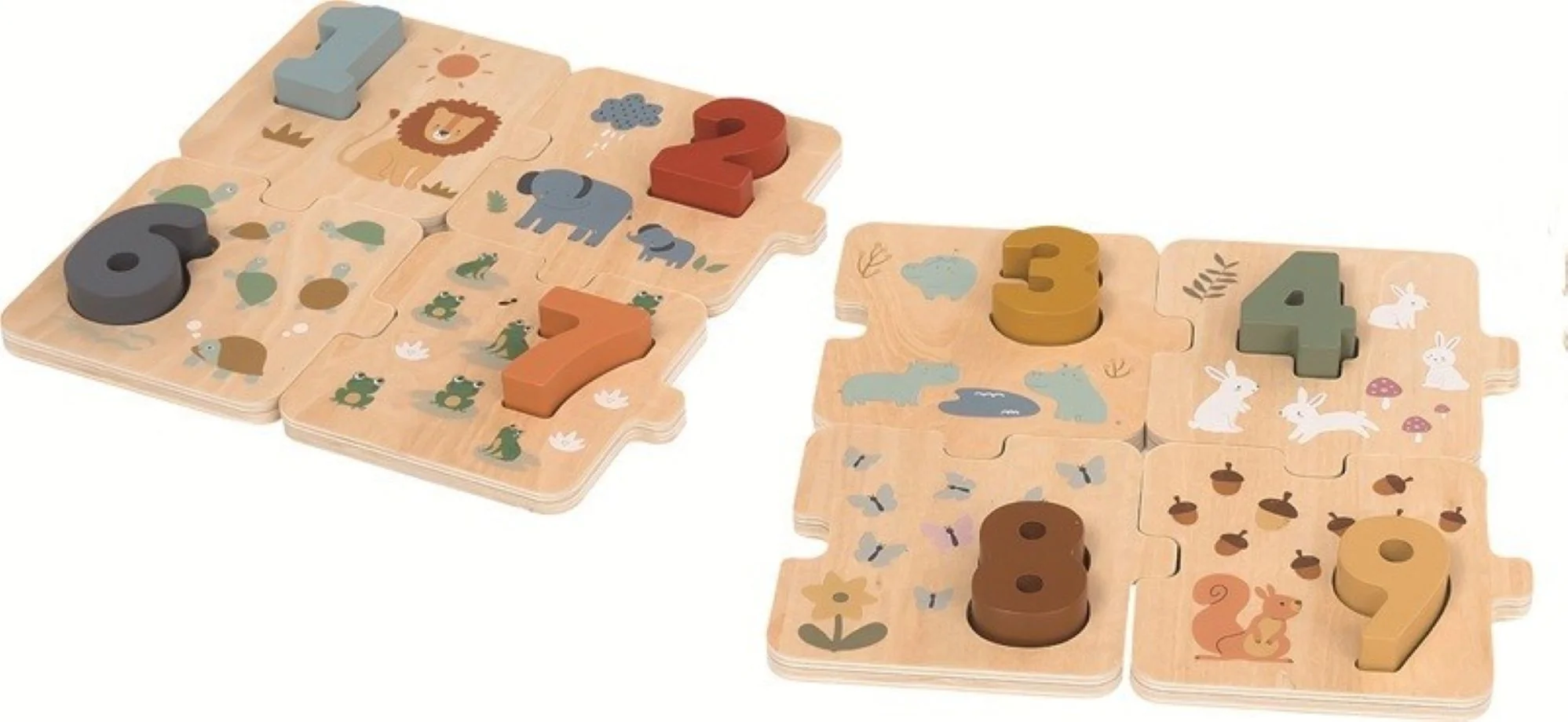 Drevené Puzzle Počítanie so zvieratkami, 20 dielov