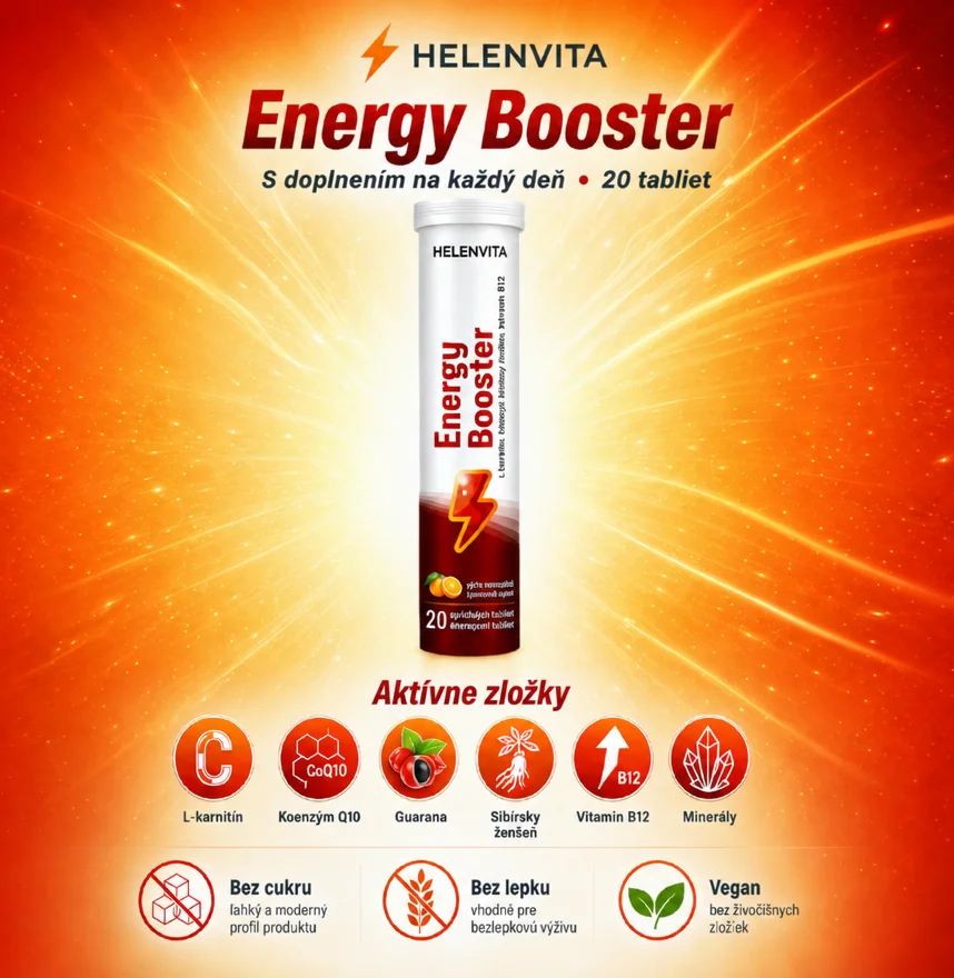 Kompava Energetický Booster 20 šumivých tabliet s guaranou a Q10