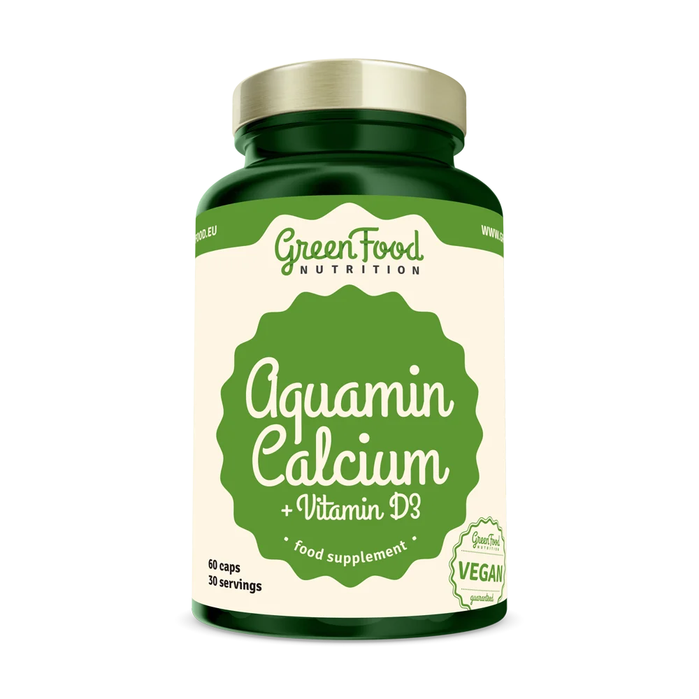 GreenFood Nutrition Aquamin Calcium + vit D3 60cps 1×60 cps, výživový doplnok
