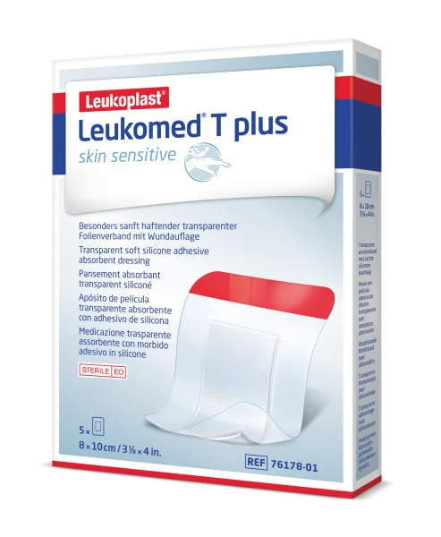 Leukomed® T plus skin sensitive 1×5 ks, filmové krytie s vankúšikom