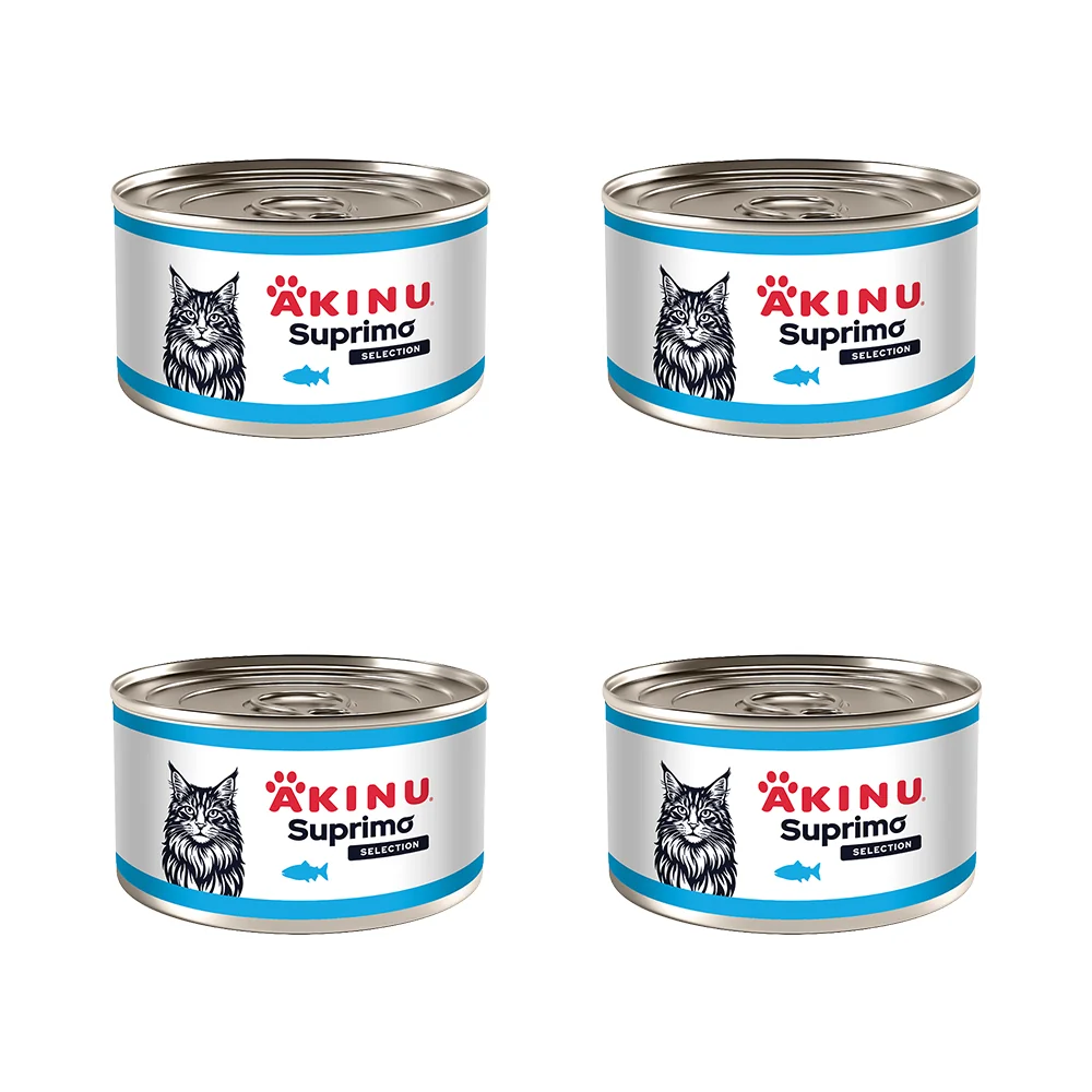 Akinu SUPRIMO SELECTION Kúsky lososa v konzerve pre mačky 200 g MTP 4 ks
