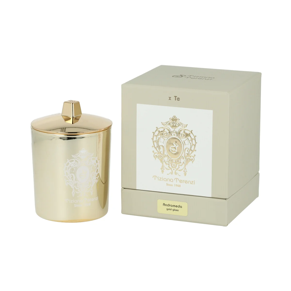 Tiziana Terenzi Andromeda Scented Candle in Gold Glass 170 g + Lid UNISEX