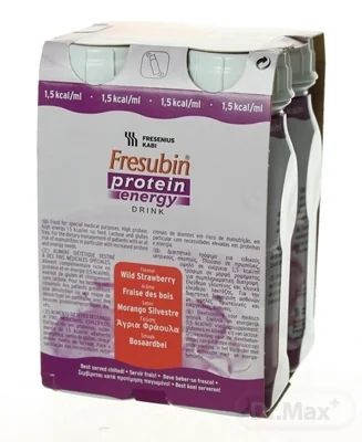 Fresubin Protein energy DRINK 4×200 ml, EasyBottle, príchuť lesná jahoda
