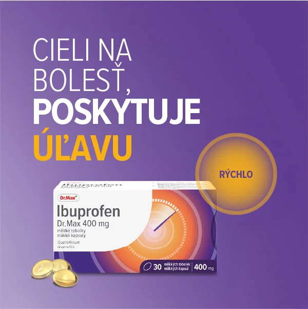 Ibuprofen Dr. Max 400 mg mäkké kapsuly 1×30 cps, liek proti bolesti