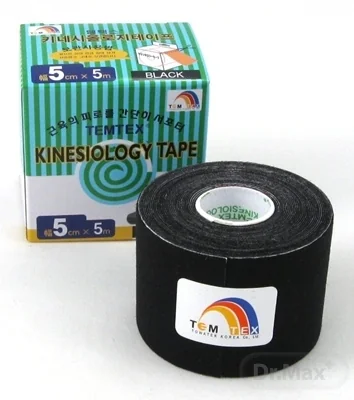 Temtex kinesio tape Classic, čierna tejpovacia páska 5cm x 5m 1×1 ks, tejpovacia páska