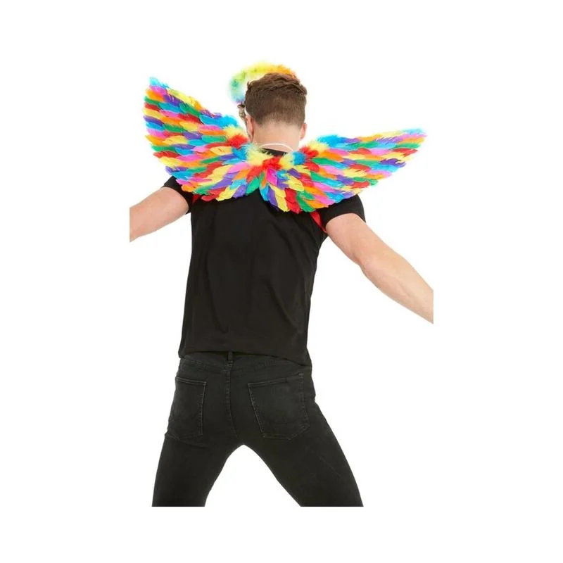 Smiffys Anjelské krídla dúhové 80cm