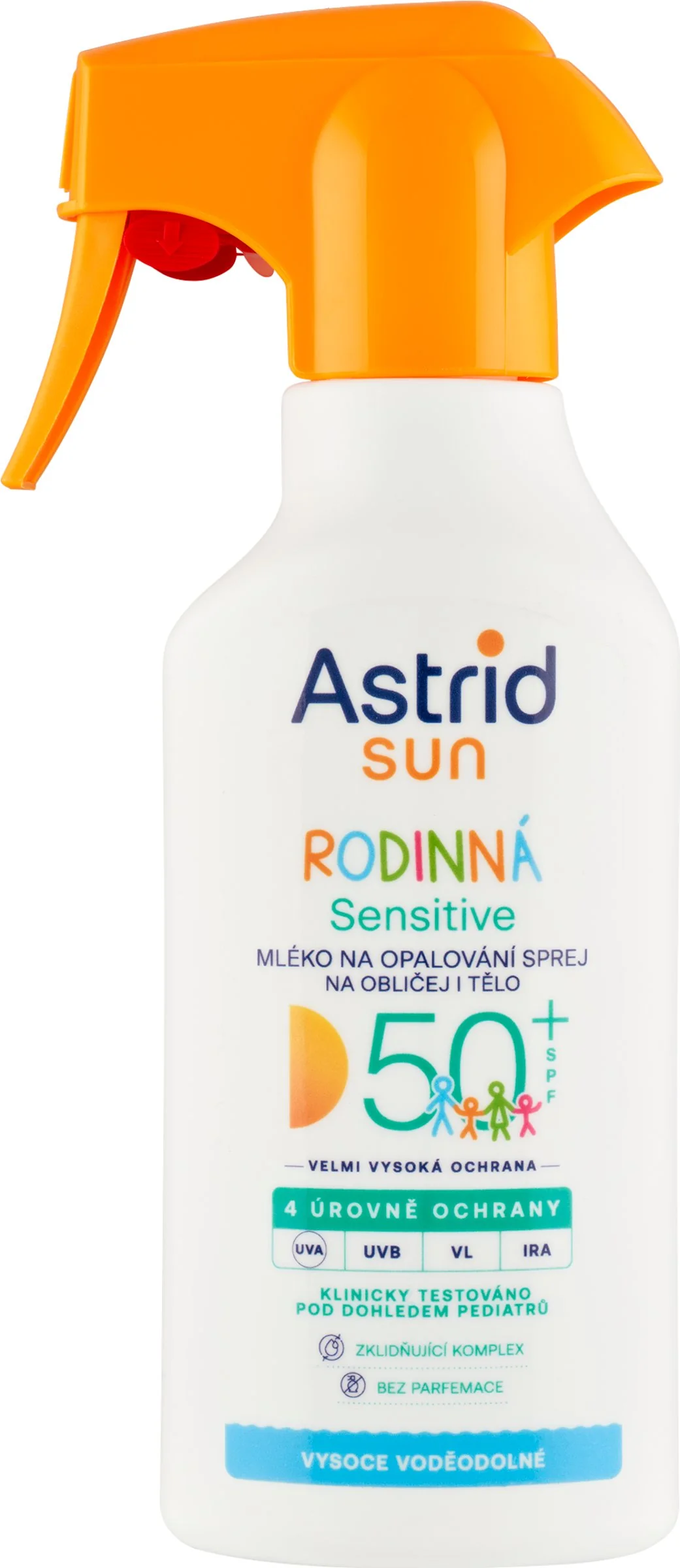ASTRID SUN Rodinné mlieko na opalovanie Sensitive sprej OF 50+ 270 ml