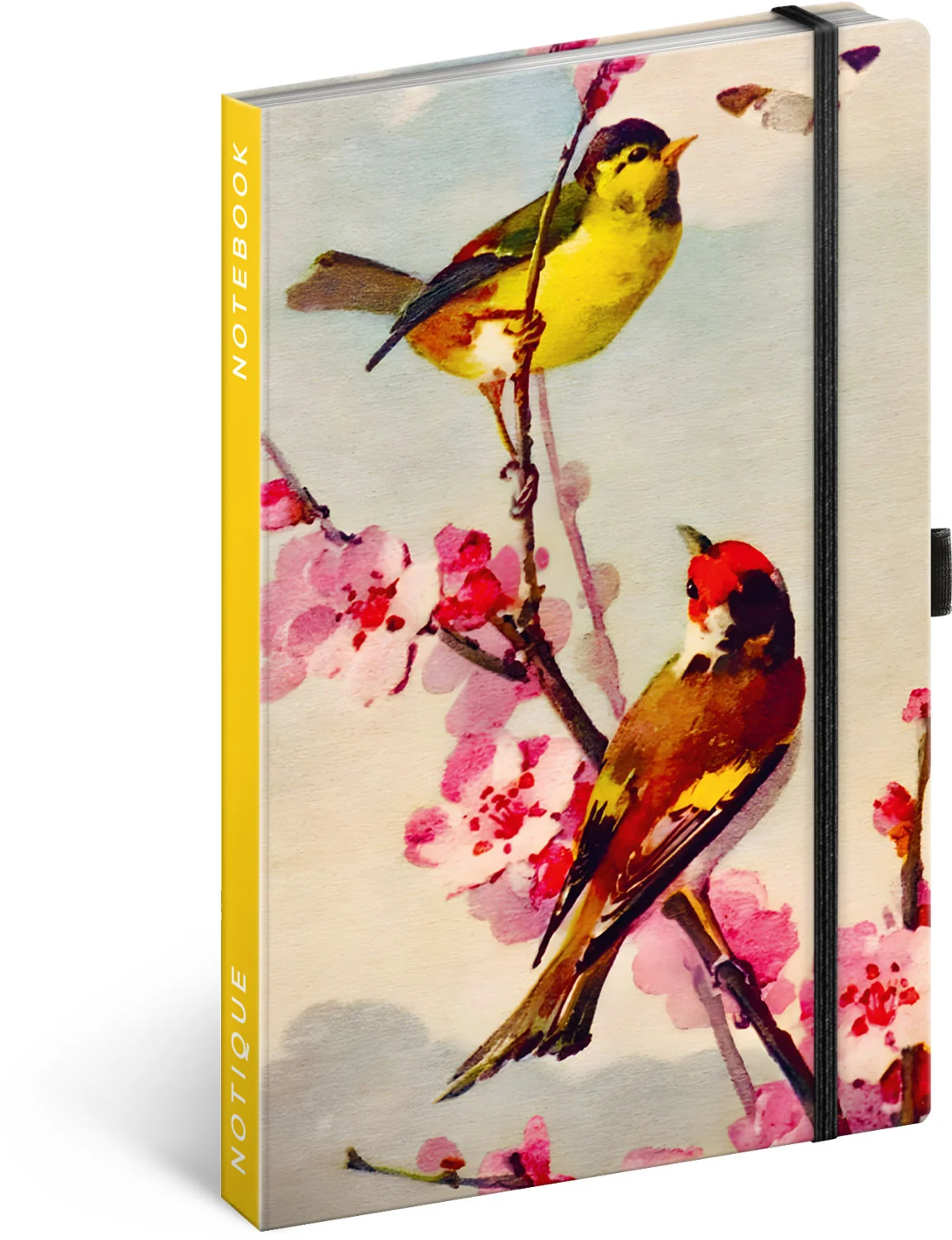 Zápisník Vtáčiky - sakura Kateřiny Winterovej Linajkový, 13x21 cm