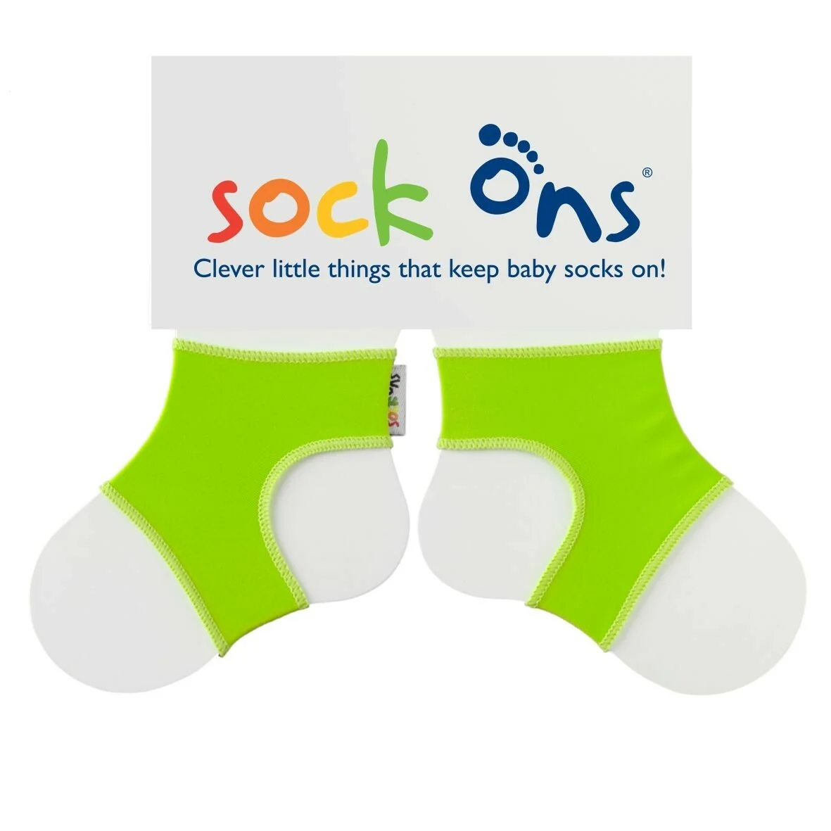 Sock Ons návleky na detské ponožky Bright Lime 6–12 mesiacov
