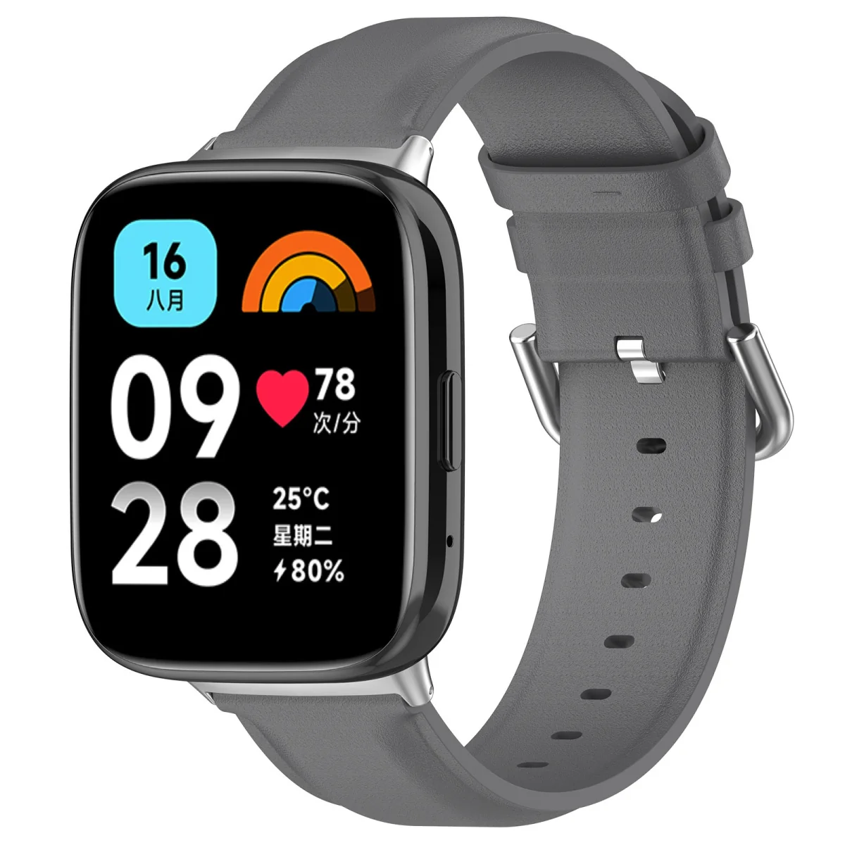 BStrap Leather remienok na Xiaomi Redmi Watch 3 Active / Lite gray