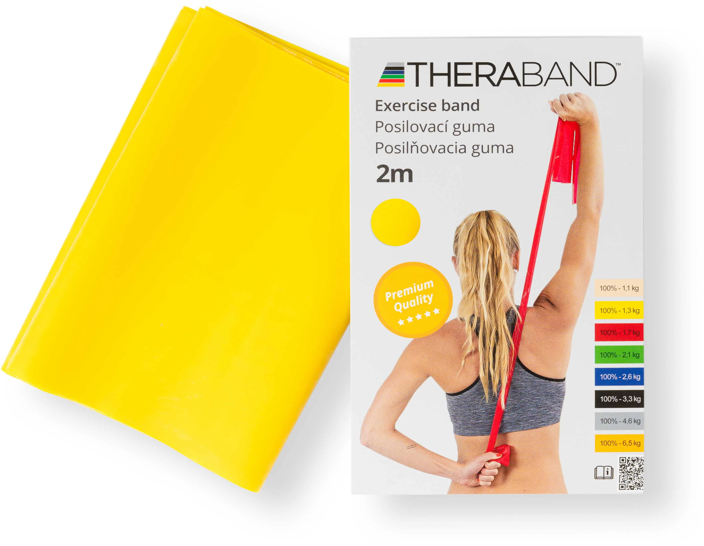 Thera-Band posilňovacia guma 2 m, žltá, slabá 1 ks