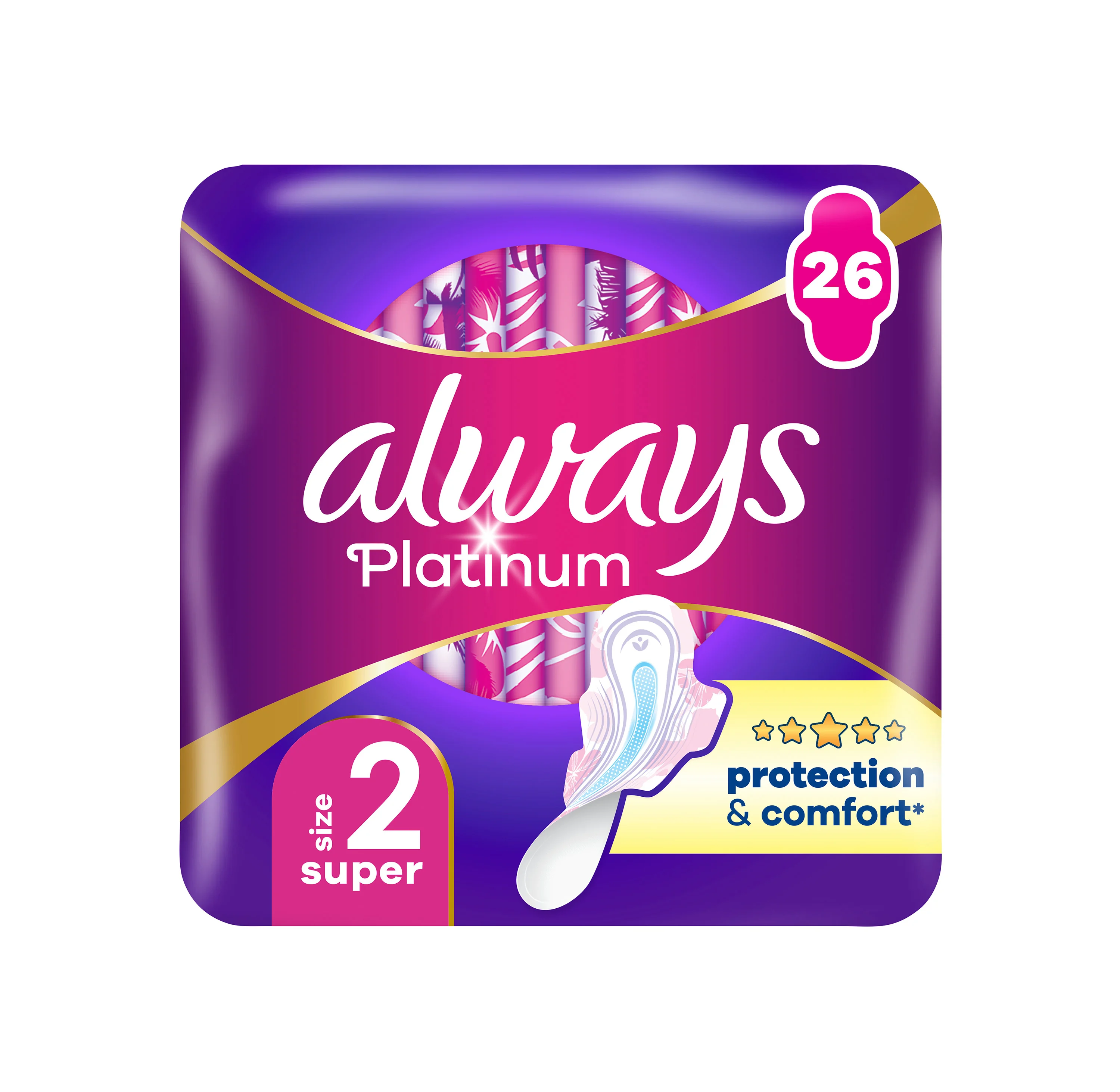 Always Platinum Super hygienické vložky s krídelkami 26ks, veľkosť 2 26 ks