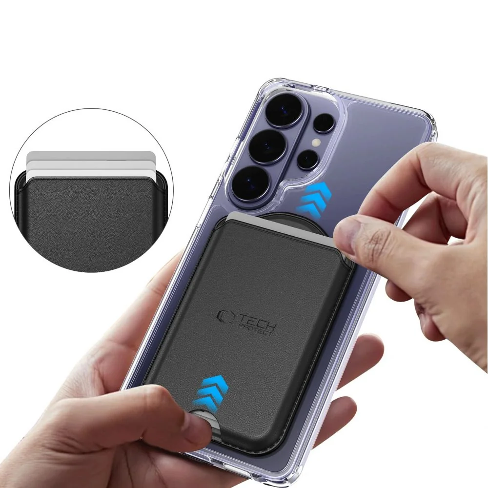 Tech-Protect CH02 MagWallet MagSafe obal na kartu na mobil, čierny