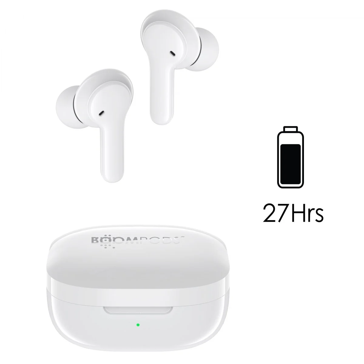 BOOMPODS bassline COMPACT bezdrôtové slúchadlá biele