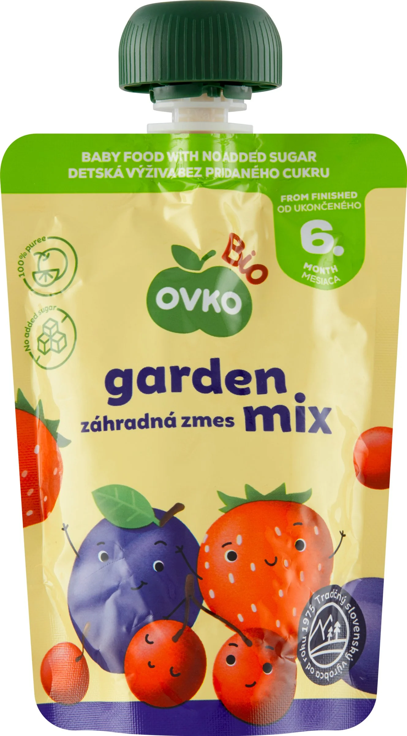 OVKO Bio Detská výživa Záhradná zmes 1×90 g, ovocná kapsička