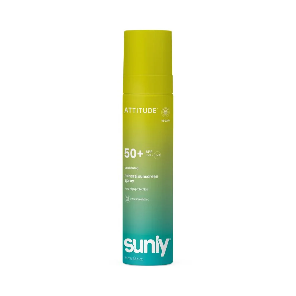 Minerálny opaľovací krém v spreji ATTITUDE Sunly SPF 50 bez vône 75 ml