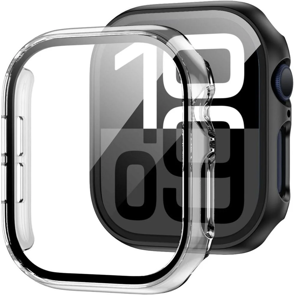 Tech-Protect Defense 360 puzdro so sklom na Apple Watch 10 46mm, priesvitné vitné