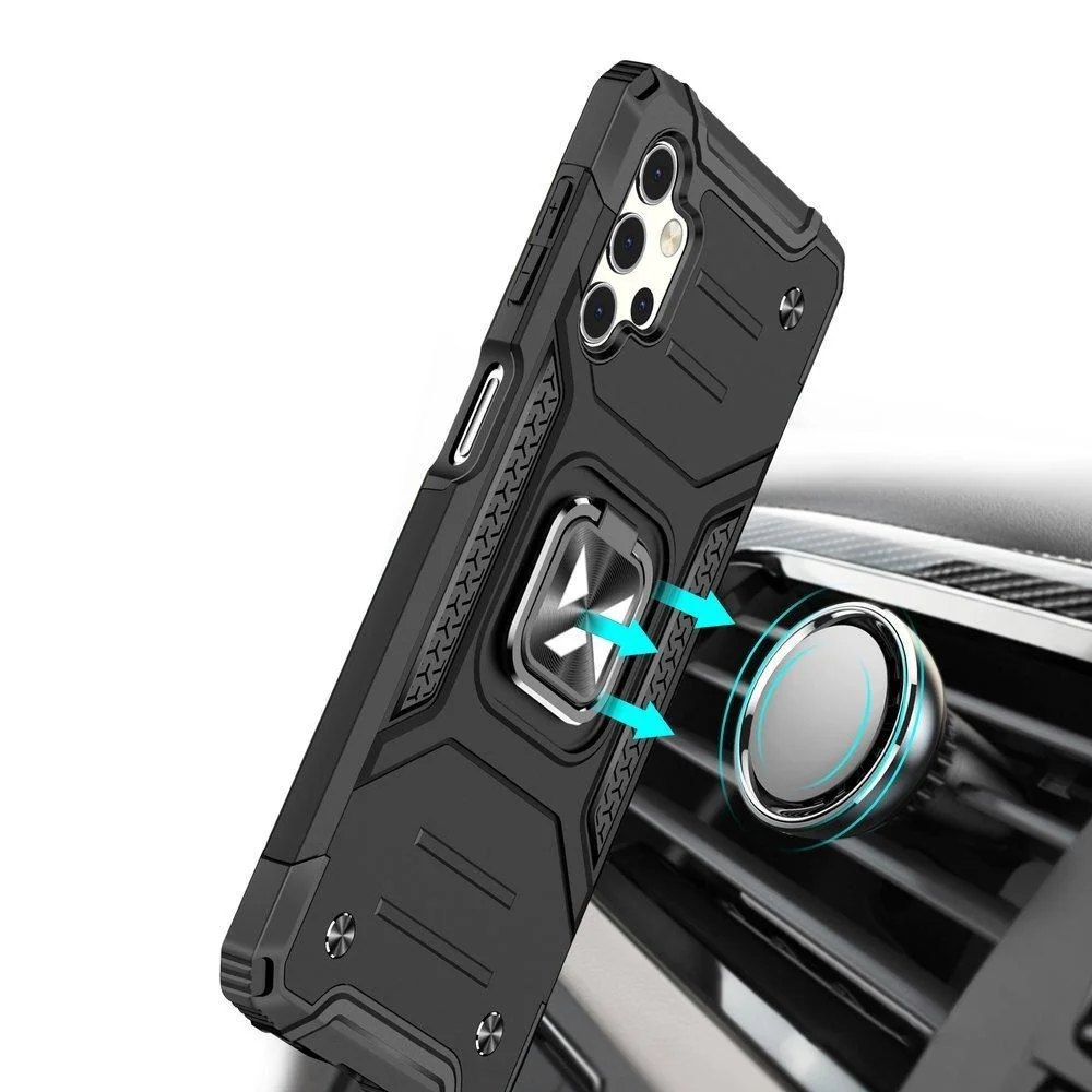 MG Ring Armor plastový kryt na Samsung Galaxy A32 4G, čierny