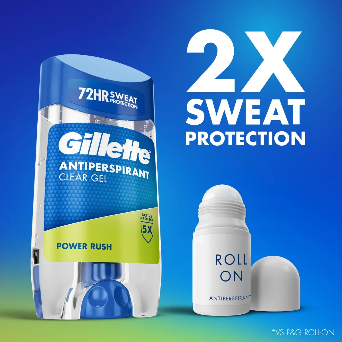 Gillette Power Rush Pánsky gélový antiperspirant 70 ml