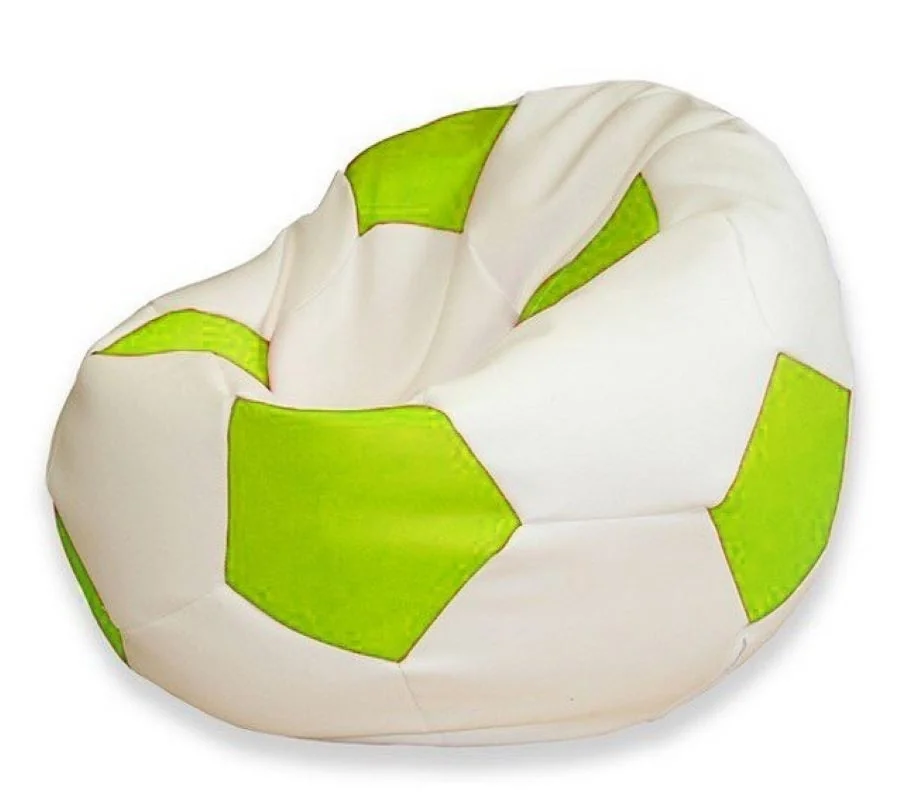 Sedací vak futbalová lopta bielo-limetková EMI