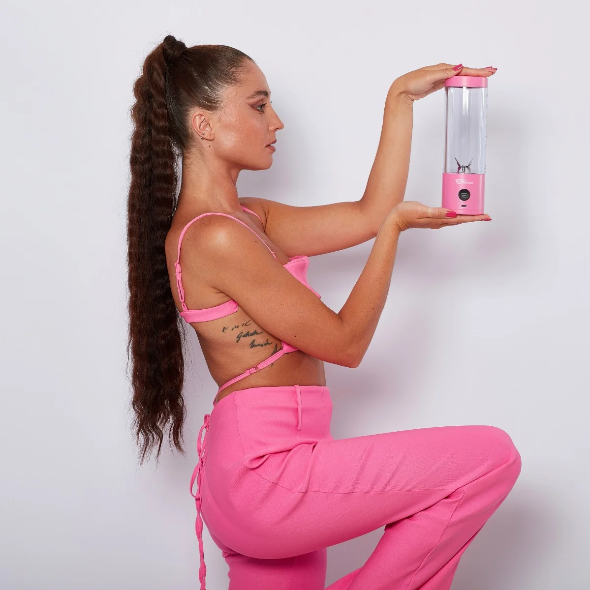 FitStream Pro ružový , prenosný, USB nabíjatelný mixér 1×1 ks, smoothie mixér