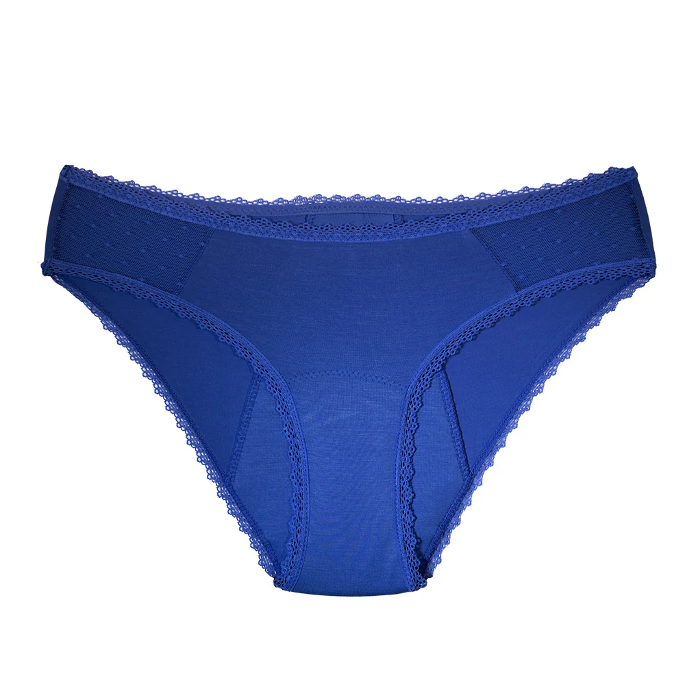 Relixa, menštruačné nohavičky klasického strihu, SLIPS, modré, xxxl Stredná absorp., prateľné, XS-6XL