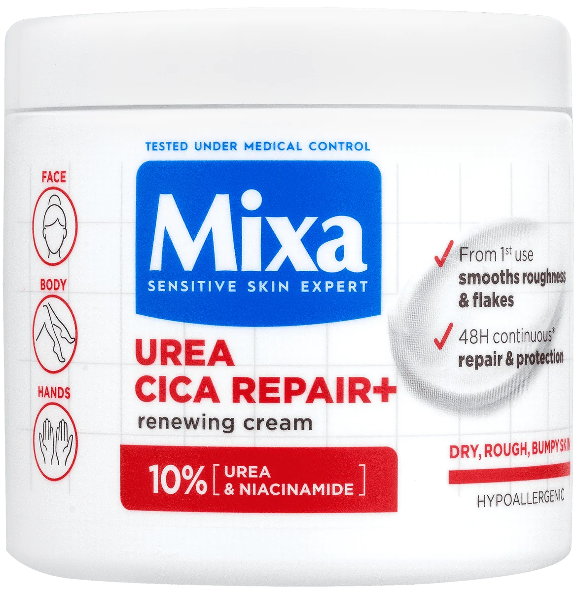 Mixa Urea Cica Repair+ regeneračná telová starostlivosť 1×400 ml, telový krém