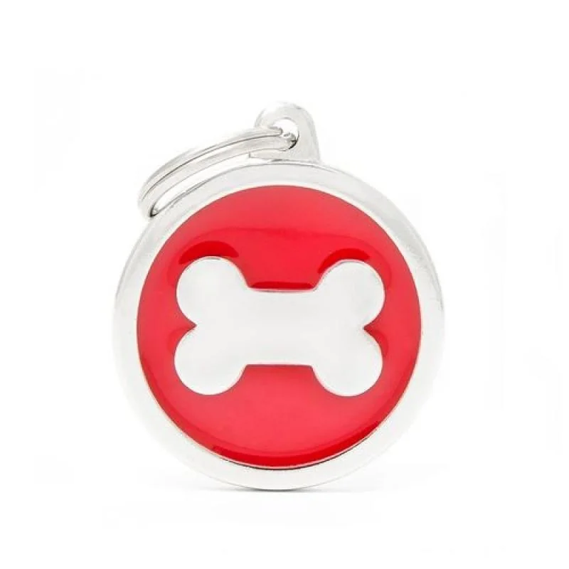 MF RED BIG CIRCLE BONE 3,93x3,17 cm gravírovateľný prívesok