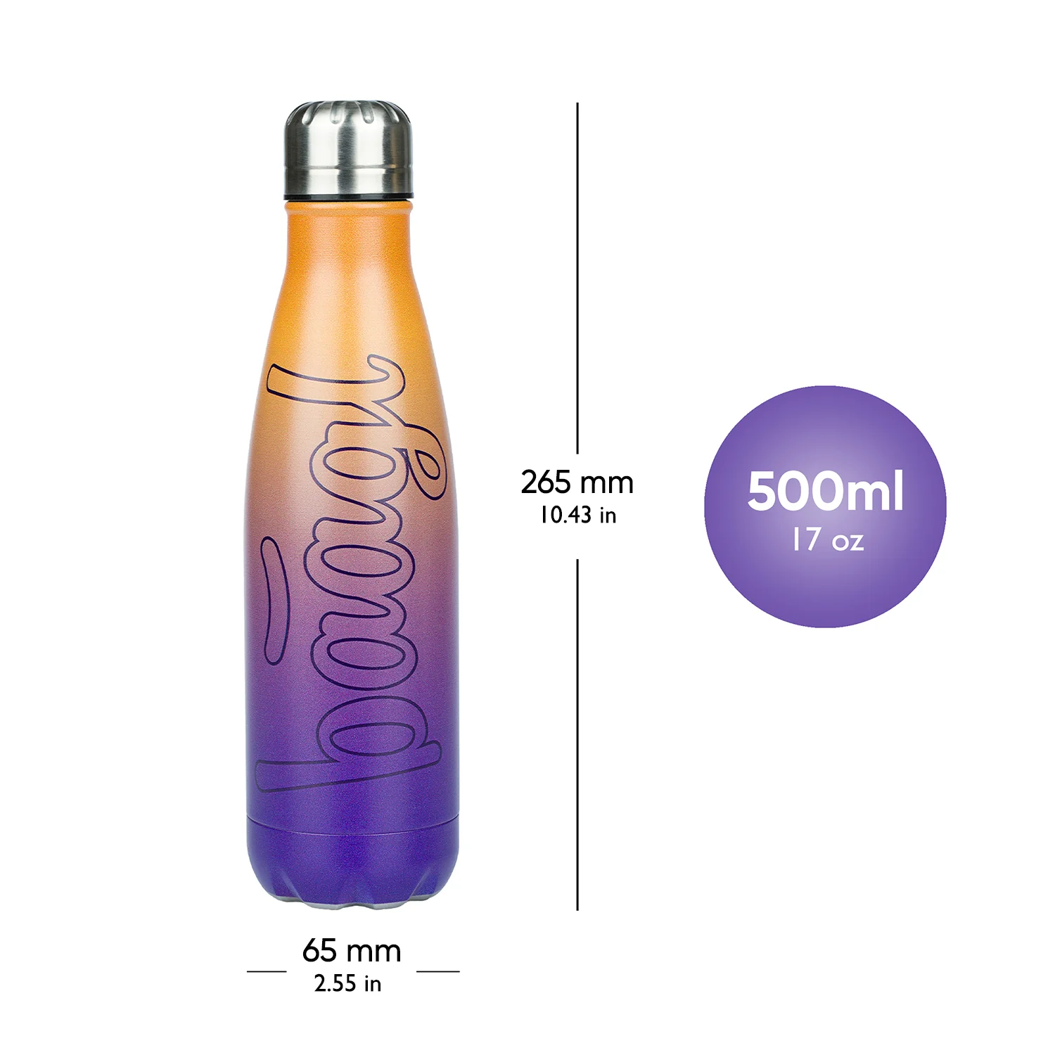 Baagl Termofľaša s kovovým viečkom Gradient žlto-fialová 500 ml 500 ml