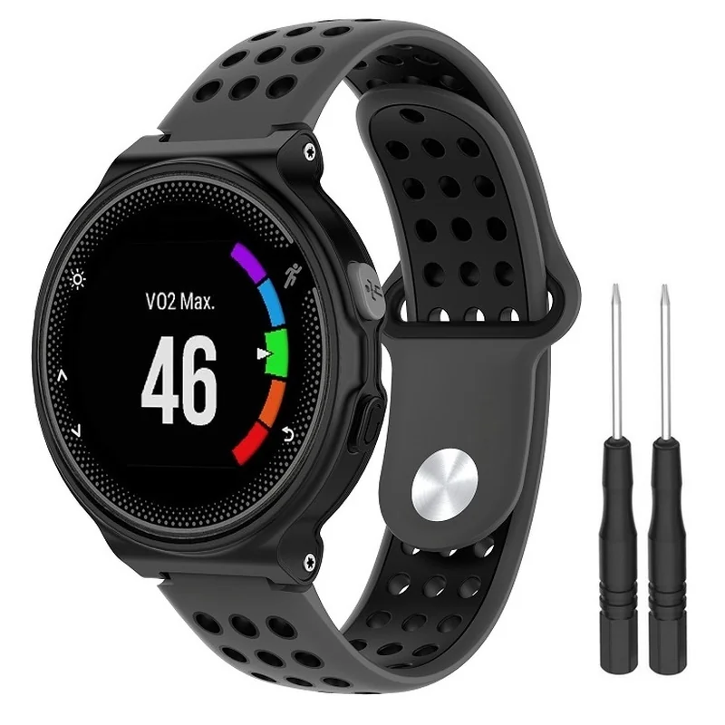 Silicone Sport remienok na Garmin Forerunner 235 dark gray/black