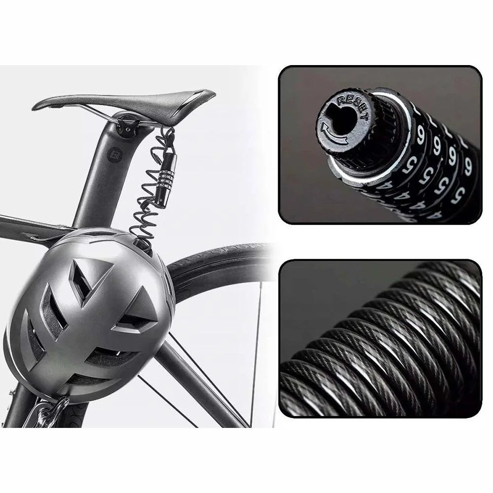Rockbros T609 kombinovaný zámok na bicykel 1.5m, čierny
