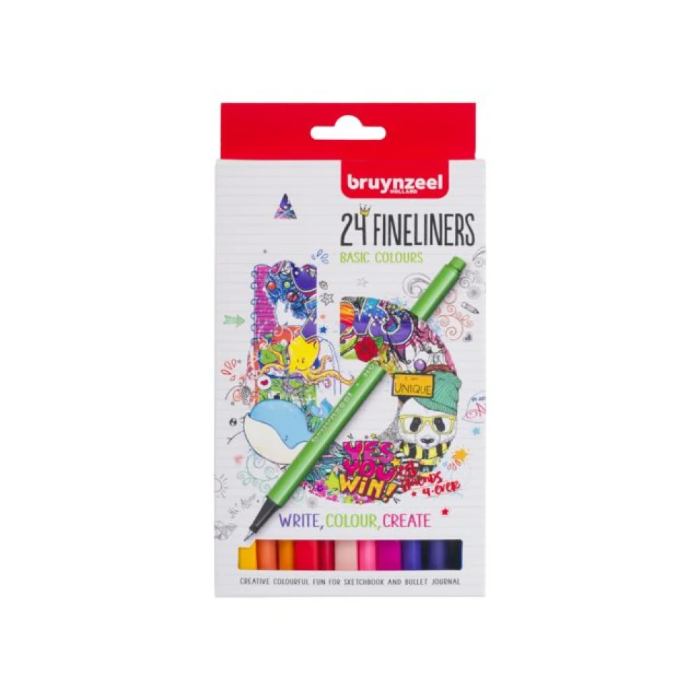 Perá trojhranné fineliners 24ks-Bruynzeel
