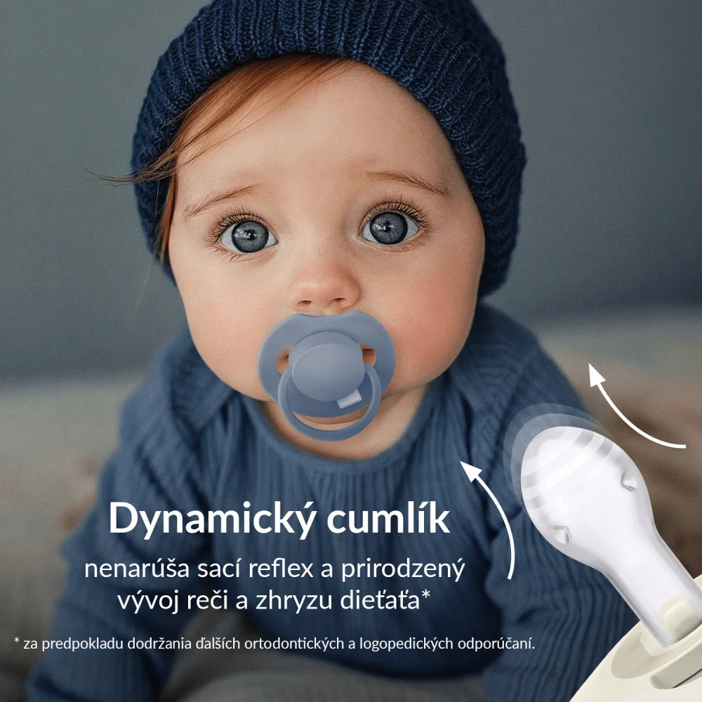 LOVI Cumlík svietiaci silikónový dynamický PRIME 0-6m 1ks Blush 1 ks