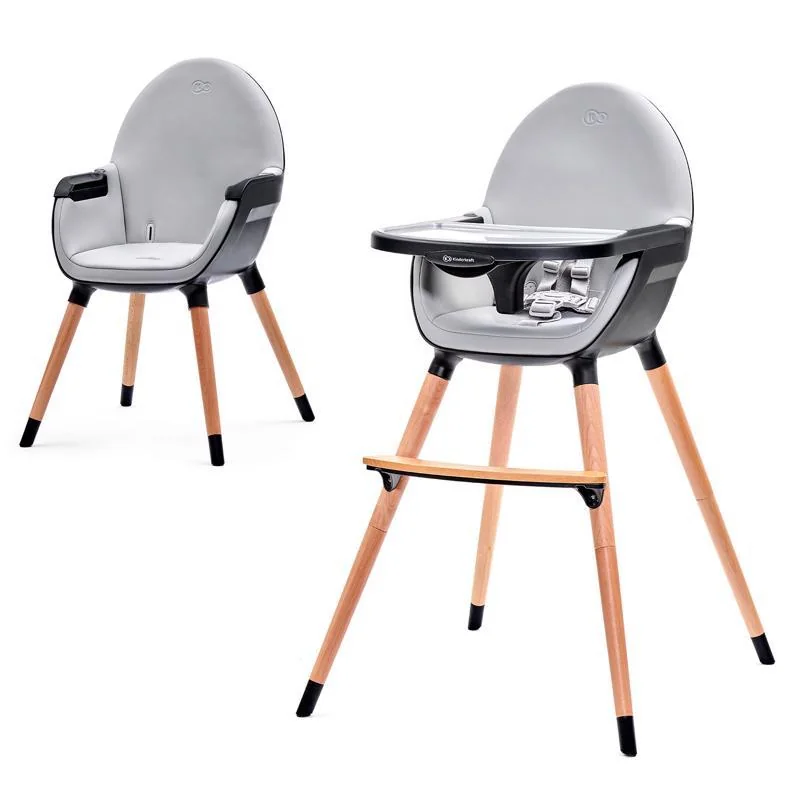 KINDERKRAFT Stolička jedálenská FINI Grey/Black 1×1 ks, detská jedálenská stolička