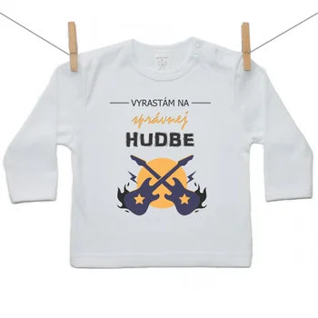 Boodyy Tričko s dlhým rukávom Vyrastám na správnej hudbe Veľkosť: 98