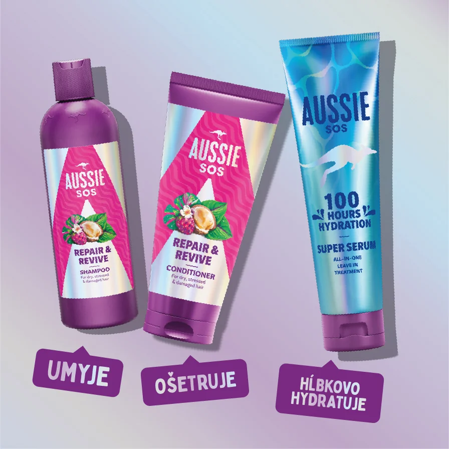 Aussie SOS Repair & Revive Šampón 1×300 ml, šampón