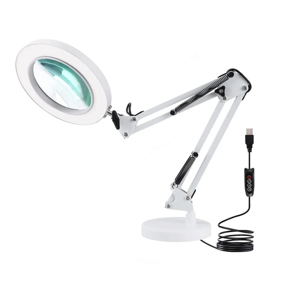 MG Repair Lamp LED stolná lampa s lupou 12W, biela