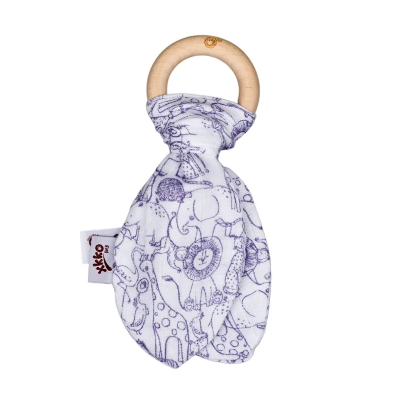 XKKO BMB Safari drevené hryzátko Lístky Lavender Aura