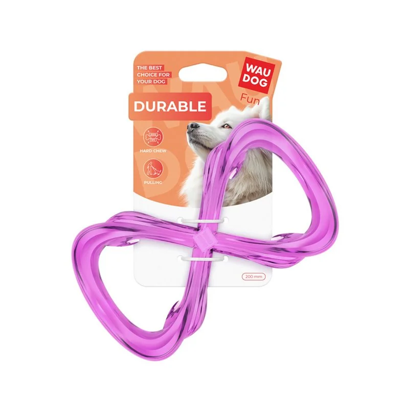 Odolná preťahovacia hračka pre psa FUN DURABLE osmička fialová