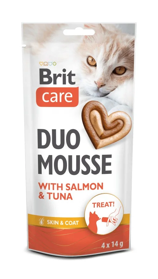 Brit Care Cat Creamy Duo Mousse s lososom a tuniakom 4×14 g